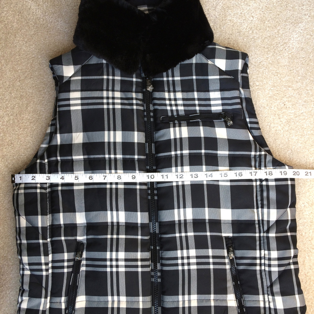 Ralph Lauren NWOT Plaid Faux Fur Vest M - Picture 8 of 8
